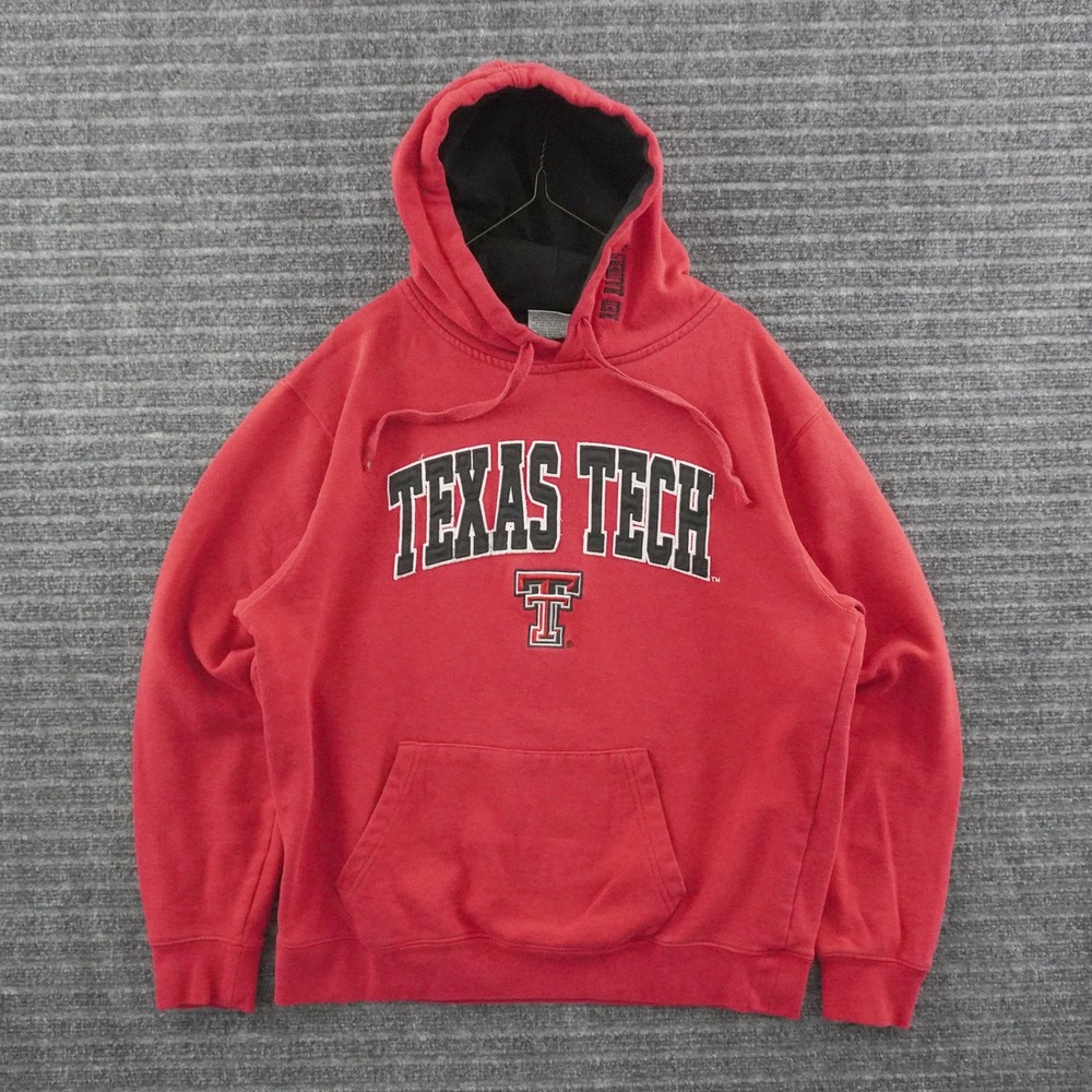 Stadium Athletics Texas Tech Hoodie Mens L Red Red Raiders Tackle Twill Logo